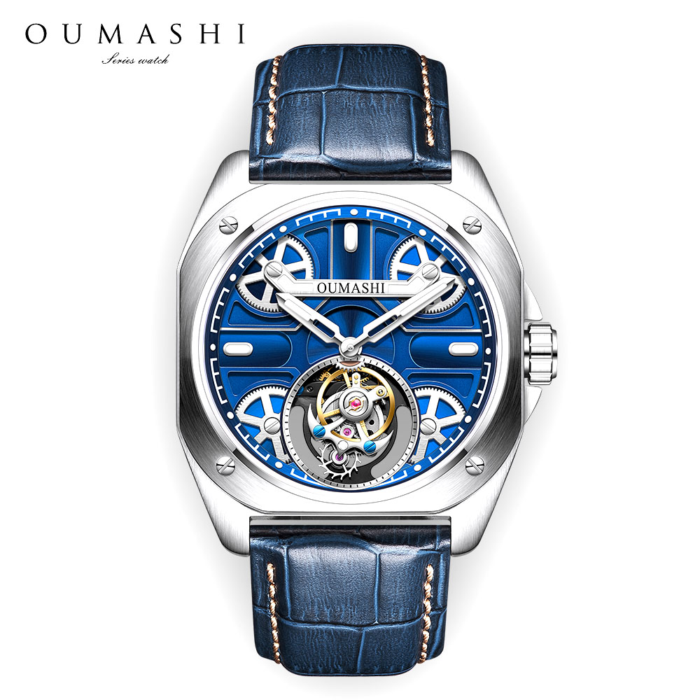 Luxury Watch Leather - Jam tangan pria mewah 41mm Tourbillon,