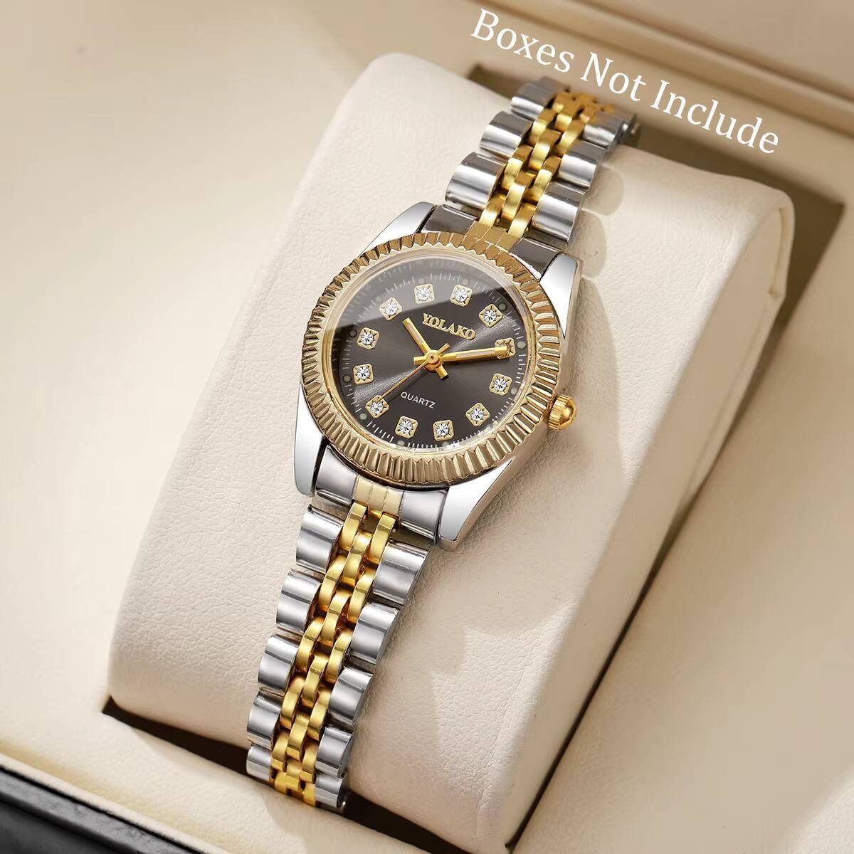 Luxury Watch Case Travel - Jam Tangan Kuarsa Wanita Berlian Imitasi