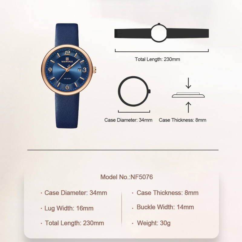 NAVIFORCE Jam Tangan Kuarsa Ha - Luxury Watch Black ulasan dan harga
