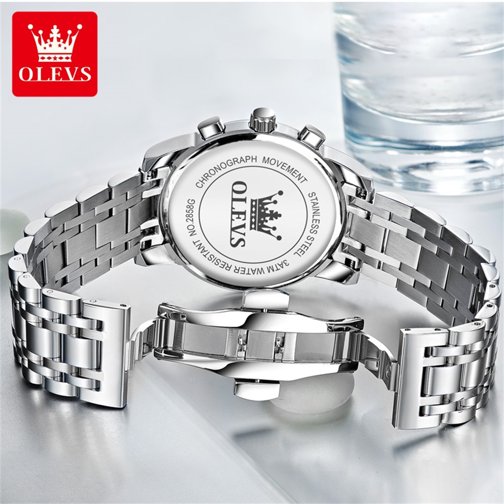 OLEVS Jam Tangan Pria Populer  - Luxury Watch Black ulasan dan harga