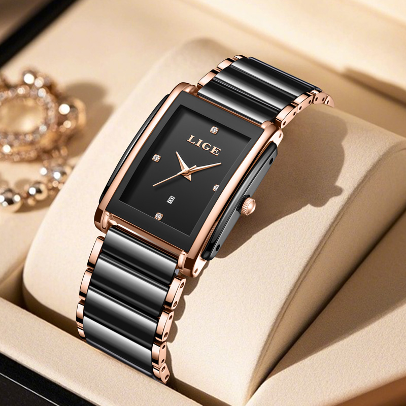 LIGE Jam Tangan Wanita Elegan  - Luxury Watch Case Travel ulasan dan harga