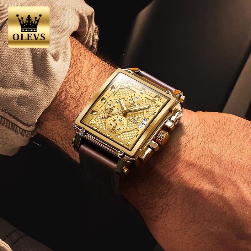 Jam Tangan Pria Merek OLEVS Ta - Luxury Watch Leather ulasan dan harga
